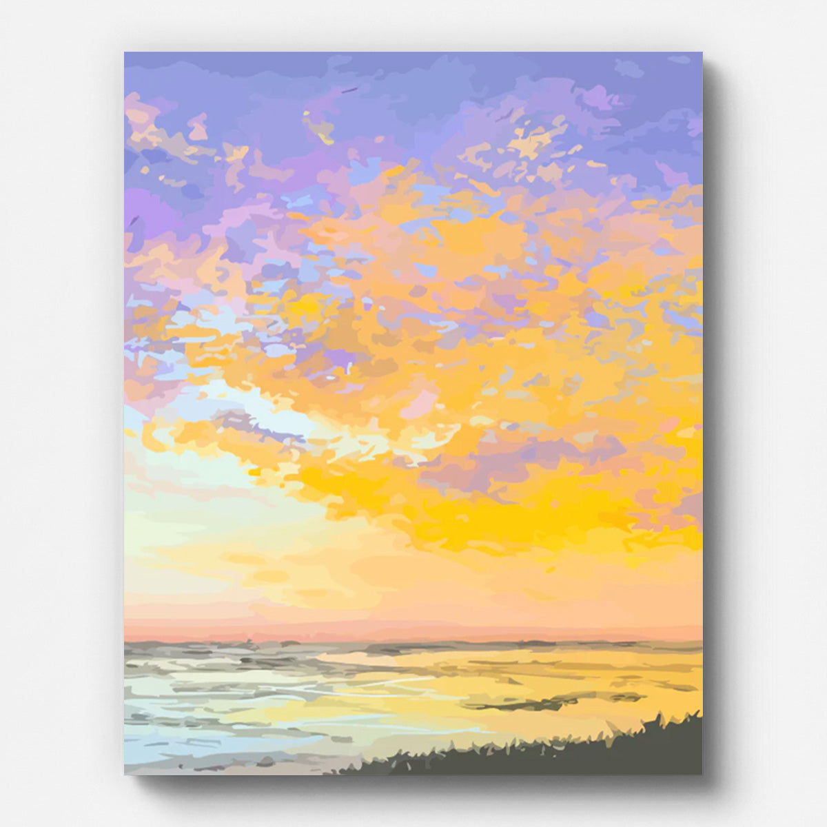 Fiery Sunset Horizon Paint by Numbers for Adults by Paintarthub - Finished Wall Art