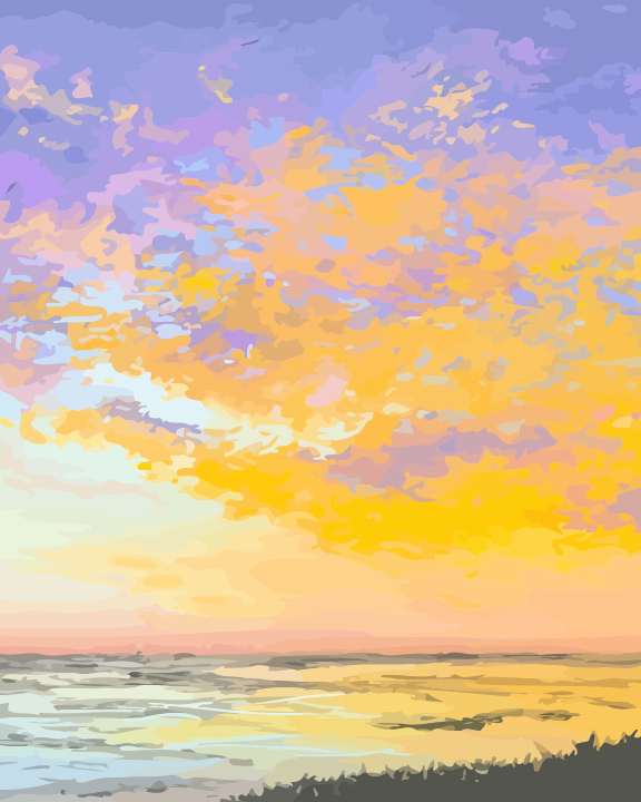 Fiery Sunset Horizon Paint by Numbers for Adults by Paintarthub