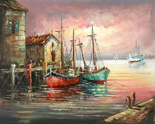 Fishing Boats at Port Paint by Numbers