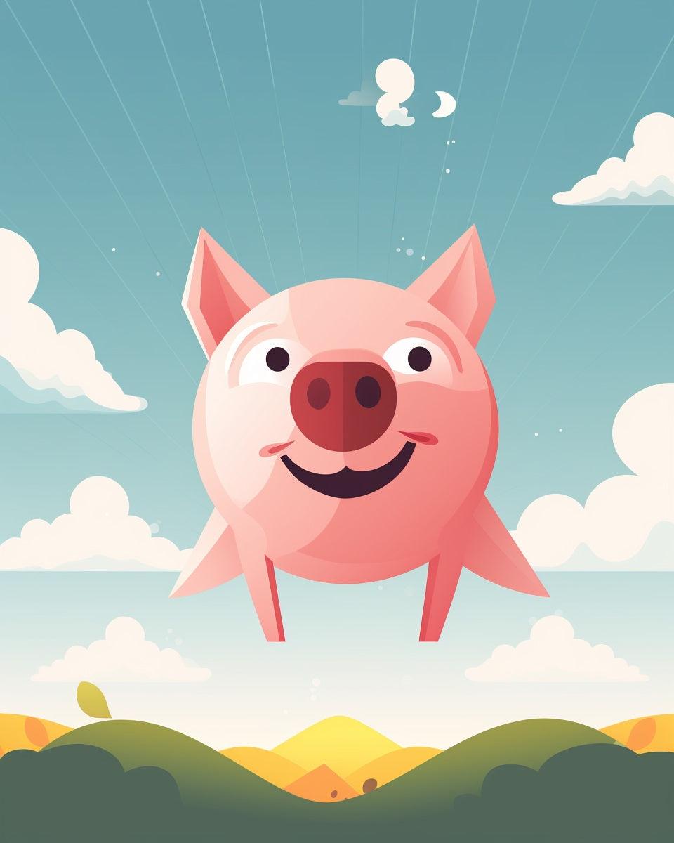 Flying Pig Paint by Numbers for Adults by Paintarthub