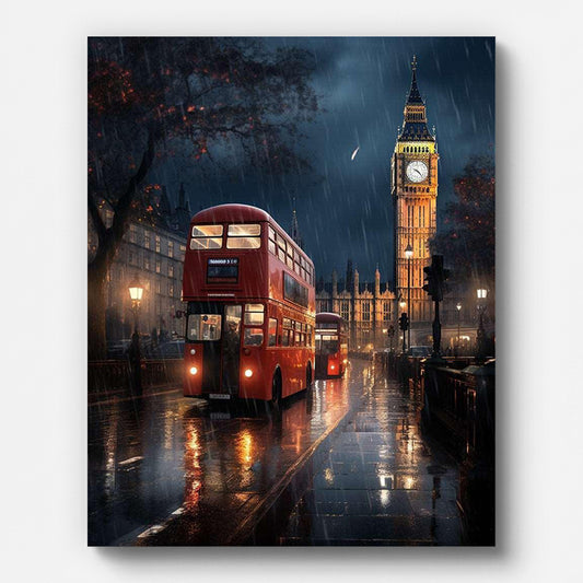 Future City Paint by Numbers for Adults by Paintarthub - Finished Wall Art