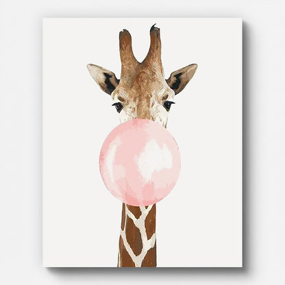 Giraffe Bubble Paint by Numbers for Adults by Paintarthub - Finished Wall Art