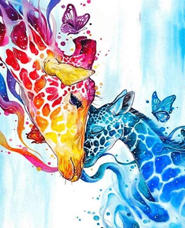 Giraffe Mom and Baby Paint by Numbers for Adults by Paintarthub