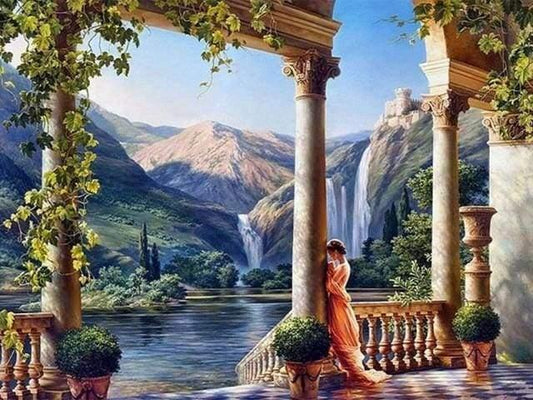 Goddess at Lakeside Garden Paint by Numbers for Adults by Paintarthub