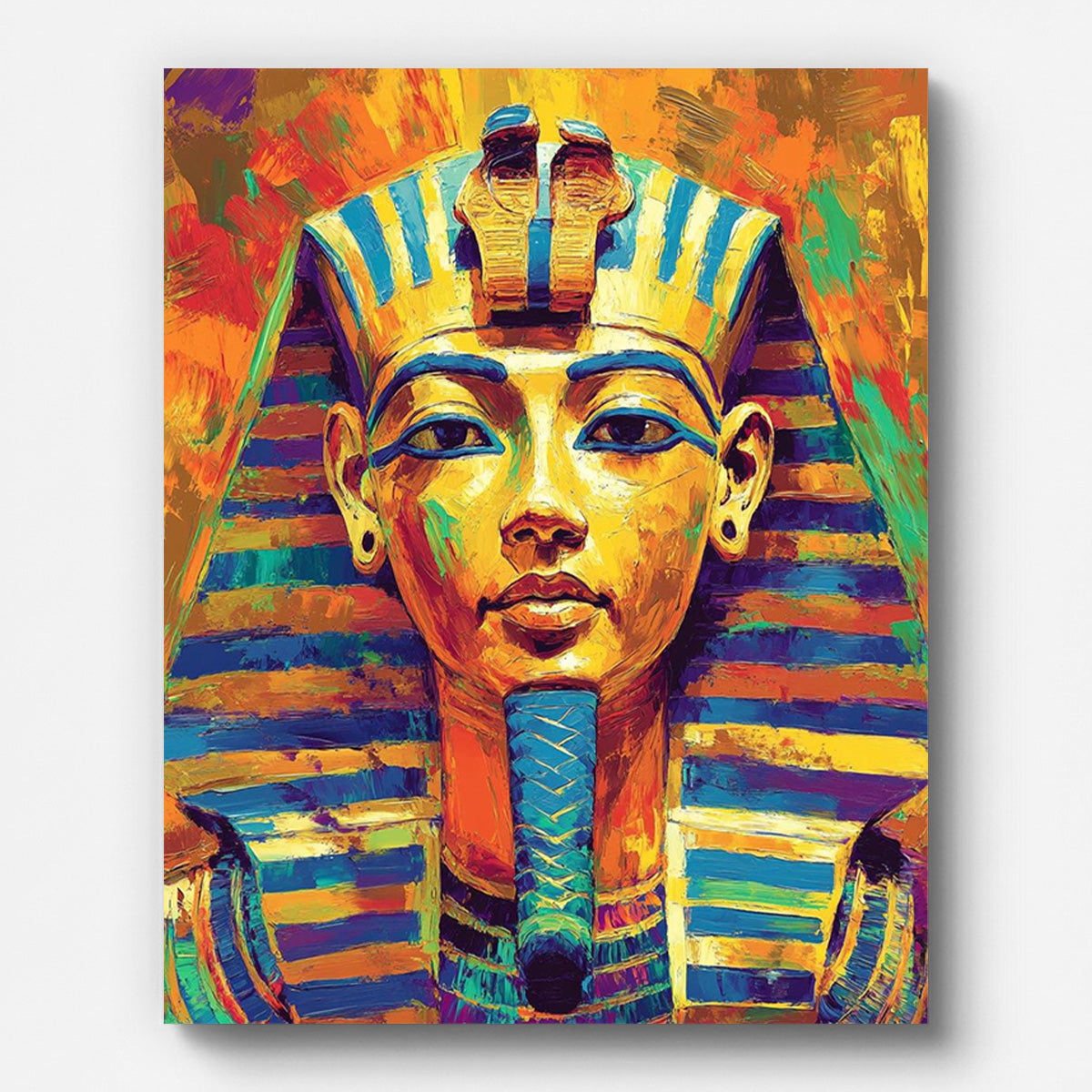 Golden Egyptian Pharaoh Paint by Numbers for Adults by Paintarthub - Finished Wall Art