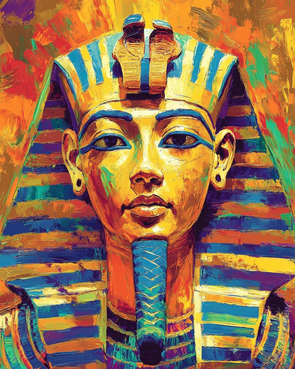 Golden Egyptian Pharaoh Paint by Numbers for Adults by Paintarthub