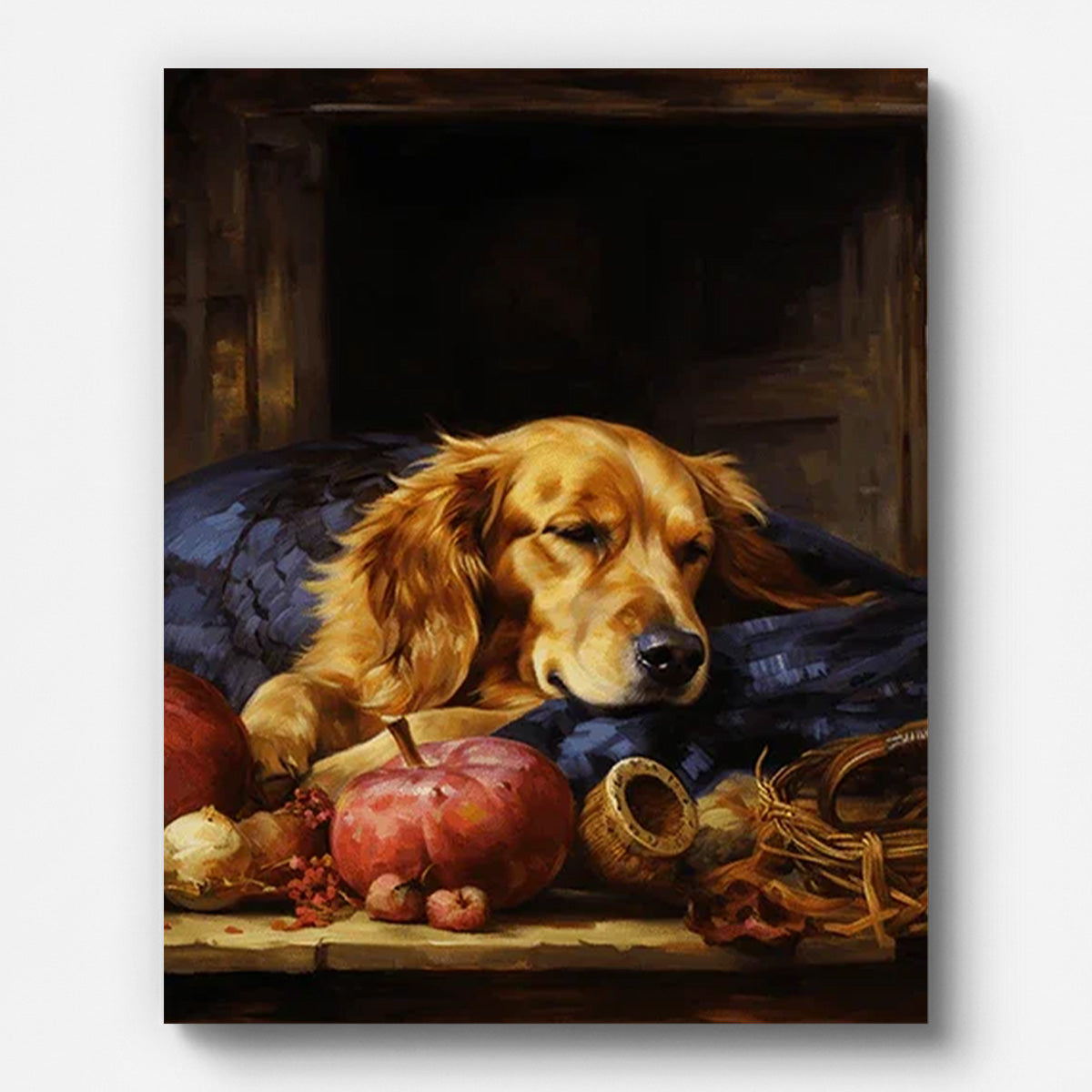 Golden Retriever Sound Asleep Paint by Numbers for Adults by Paintarthub - Finished Wall Art