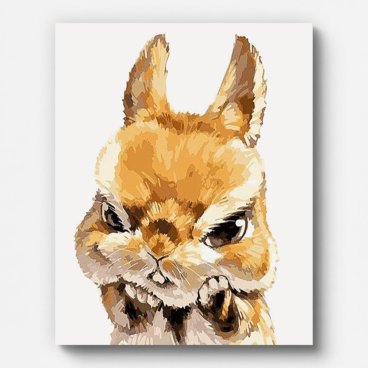 Grumpy Rabbit Paint by Numbers for Adults by Paintarthub - Finished Wall Art