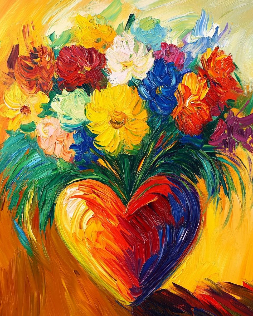 Heart Bouquet Paint by Numbers for Adults by Paintarthub