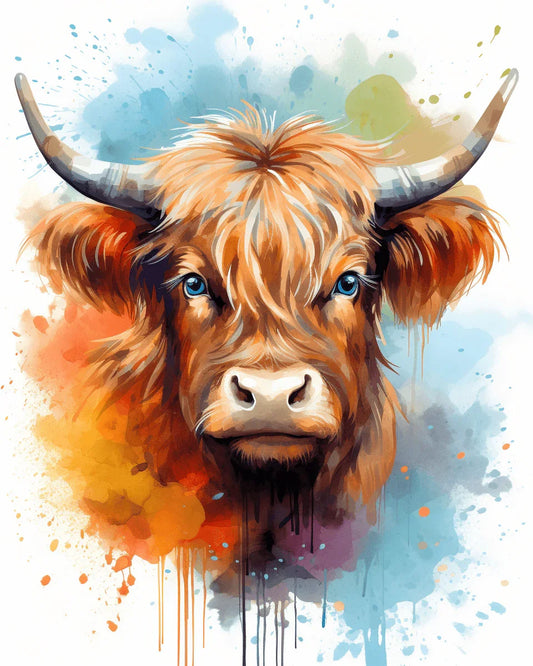 Highland Cow Avatar Paint by Number for Adults by Paintarthub