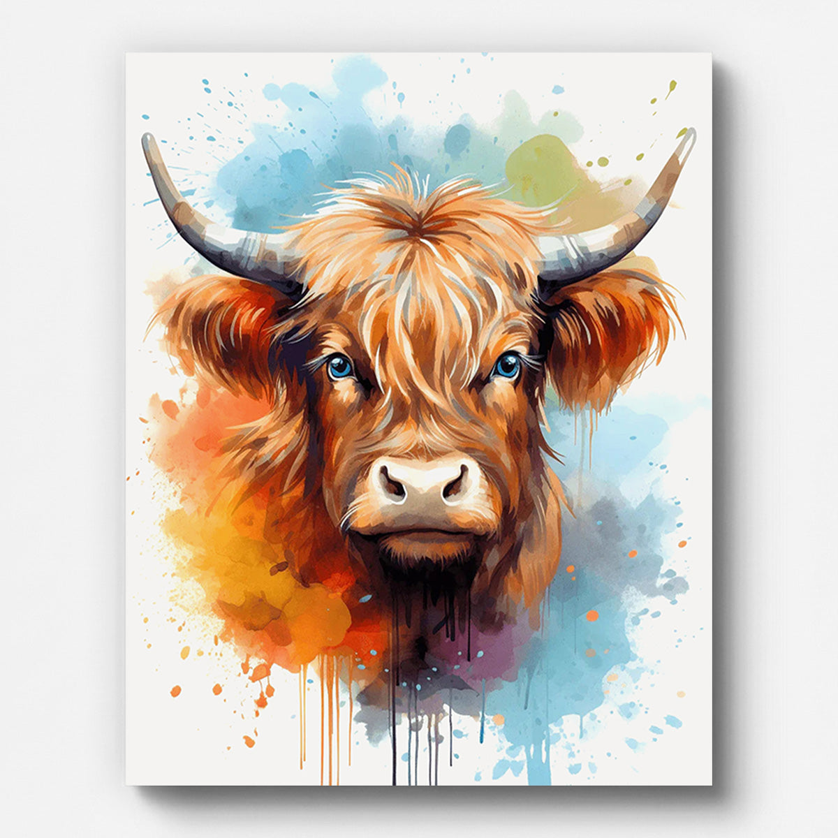 Highland Cow Avatar Paint by Numbers for Adults by Paintarthub - Finished Wall Art
