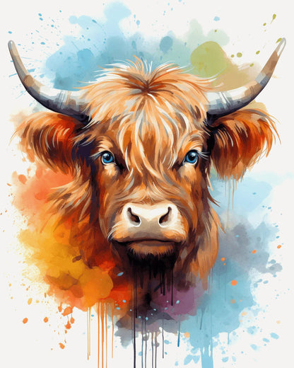 Highland Cow Avatar Paint by Numbers for Adults by Paintarthub