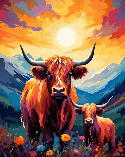Highland Cow Paint by Numbers for Adults by Paintarthub