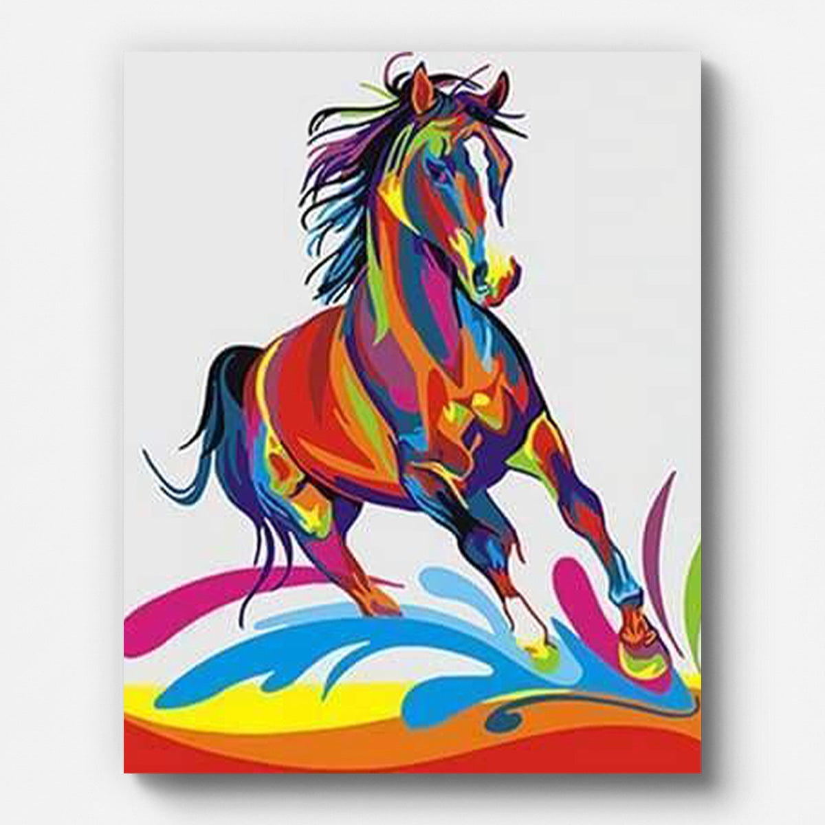Horse Pop Art Paint by Numbers for Adults by Paintarthub - Finished Wall Art