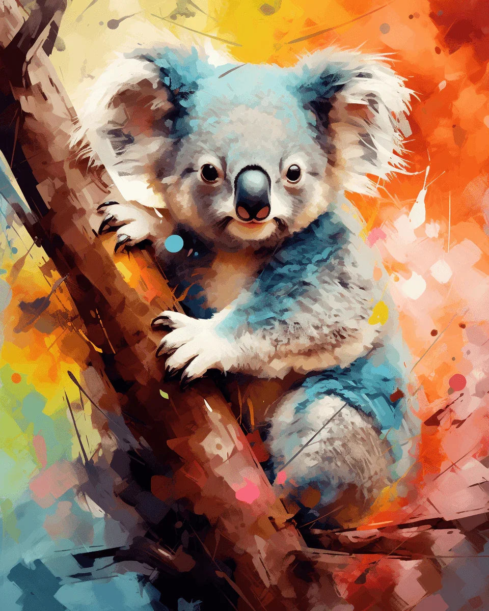Koala in The Tree Paint by Number for Adults by Paintarthub