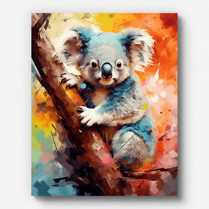 Koala in The Tree Paint by Numbers for Adults by Paintarthub - Finished Wall Art