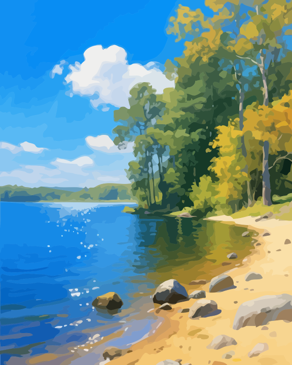 Lakeside Landscape Paint by Numbers for Adults by Paintarthub