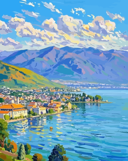 Lakeside Village Paint by Numbers for Adults by Paintarthub