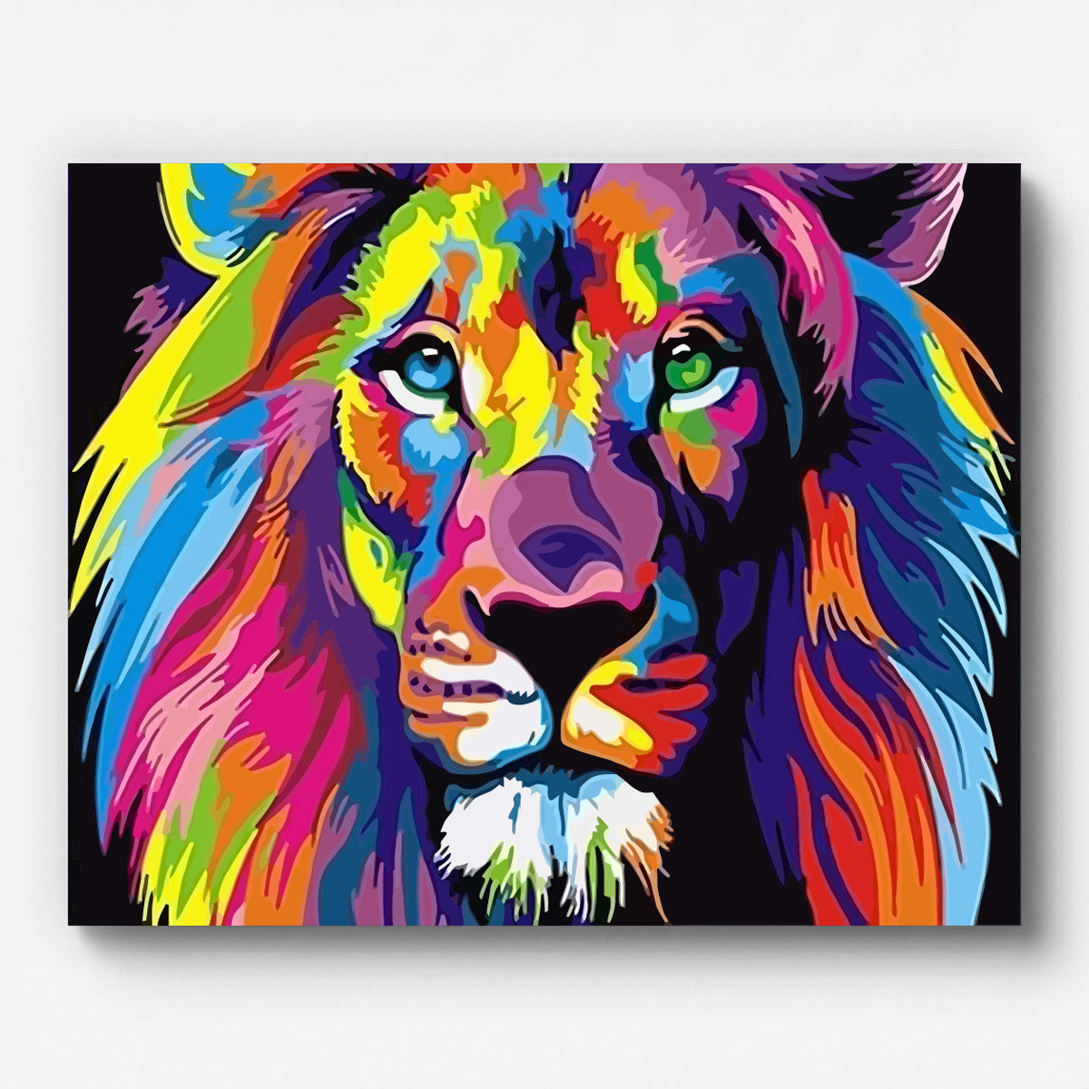 Lion Pop Art Paint by Numbers for Adults by Paintarthub - Finished Wall Art