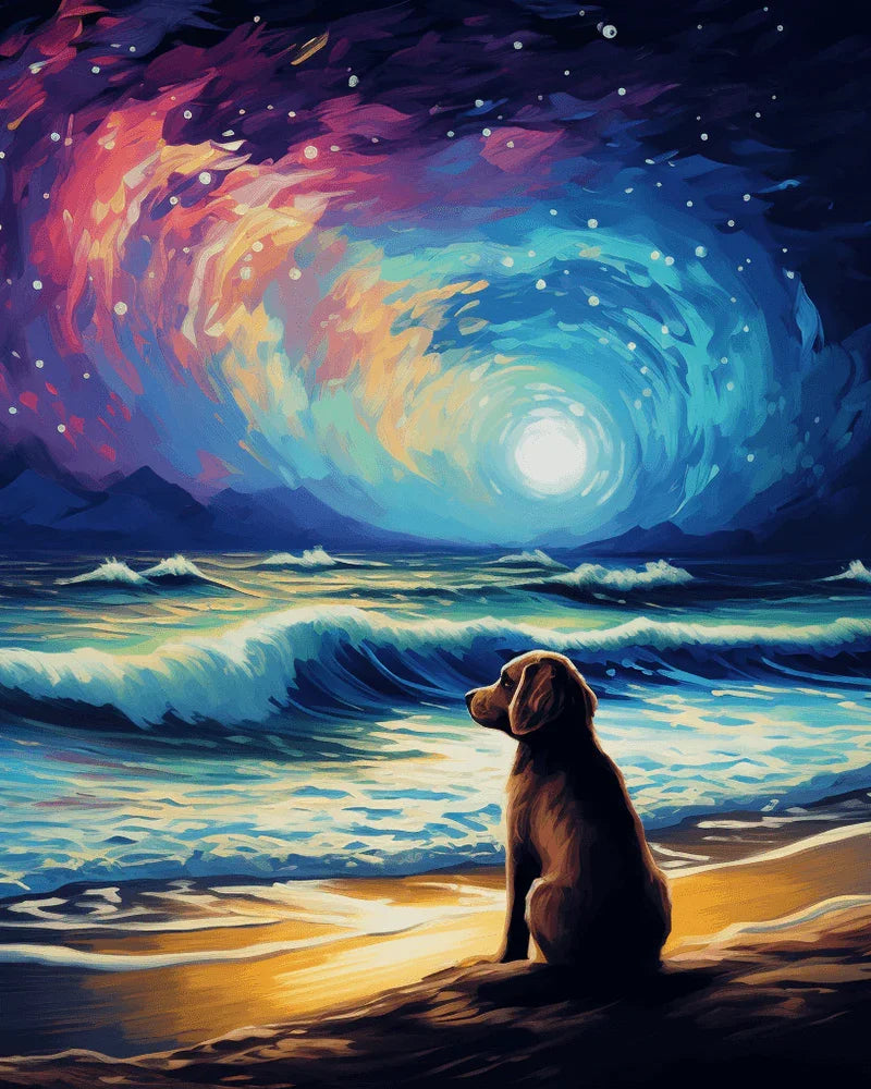 Little Dog by Seaside Paint by Numbers for Adults by Paintarthub
