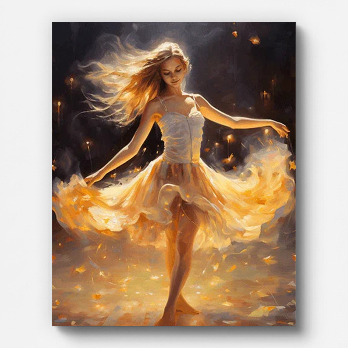 Long Hair Girl Dancing Paint by Numbers for Adults by Paintarthub - Finished Wall Art