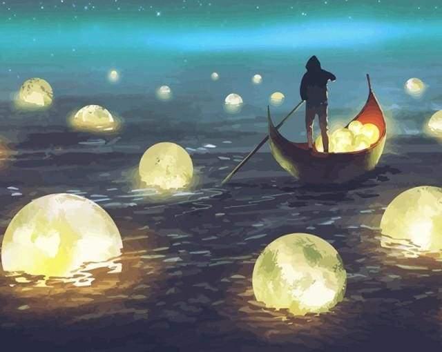 Moon Lake Paint by Numbers for Adults by Paintarthub