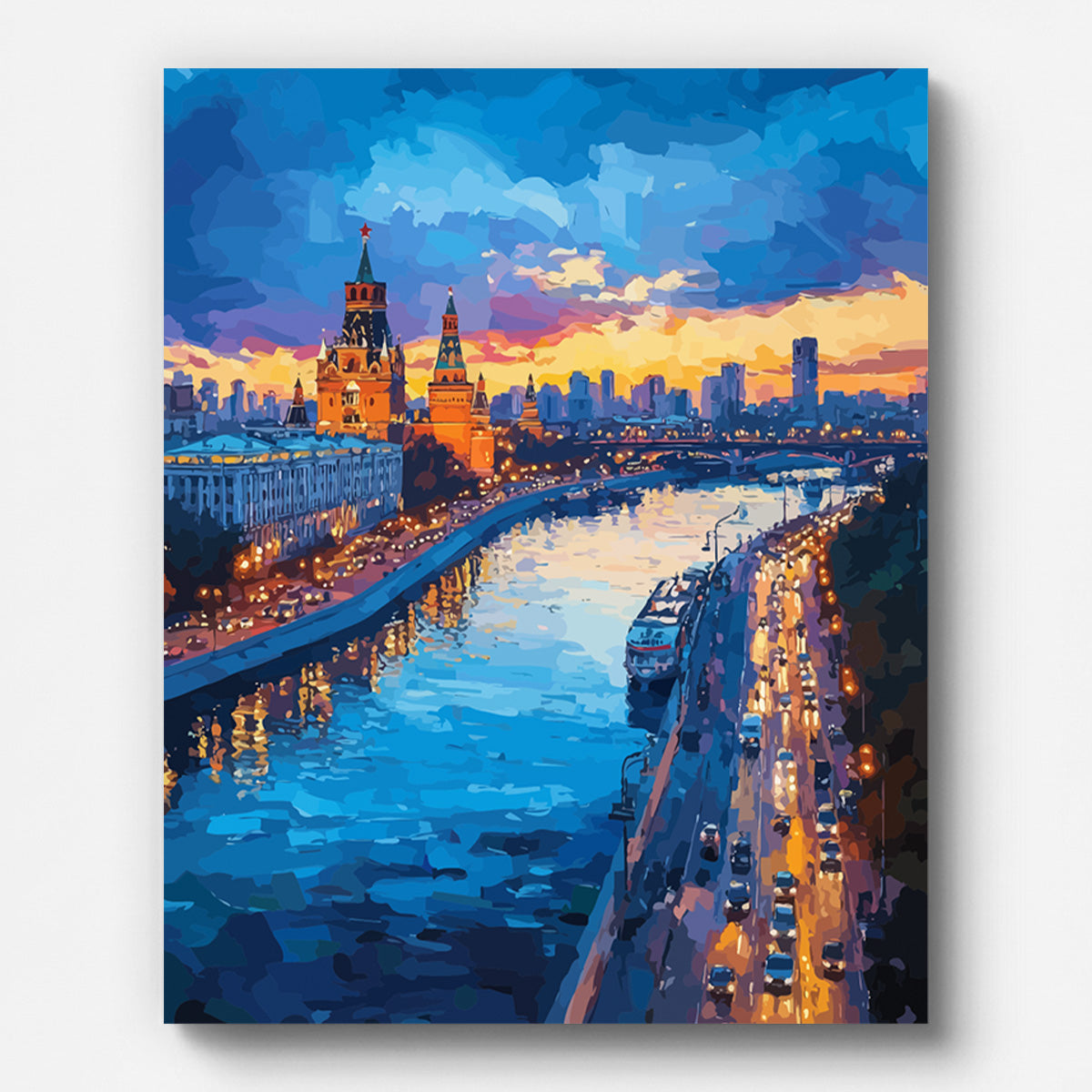 Moscow Night Paint by Numbers for Adults by Paintarthub - Finished Wall Art