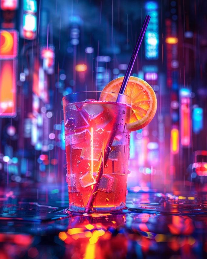 Neon City Cocktail Paint by Numbers for Adults by Paintarthub