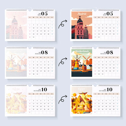 Paint by Numbers Calendar 2027 - World Landmarks Free Shipping - Paintarthub