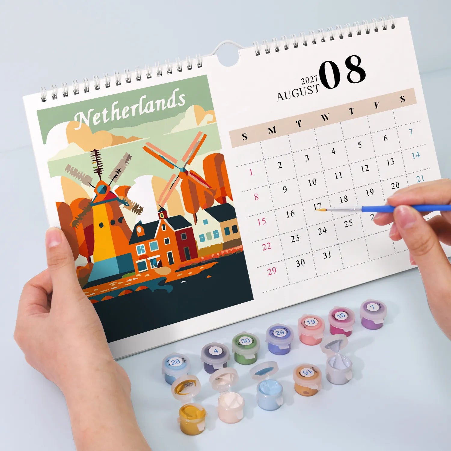 Paint by Numbers Calendar 2027 - World Landmarks Free Shipping - Paintarthub