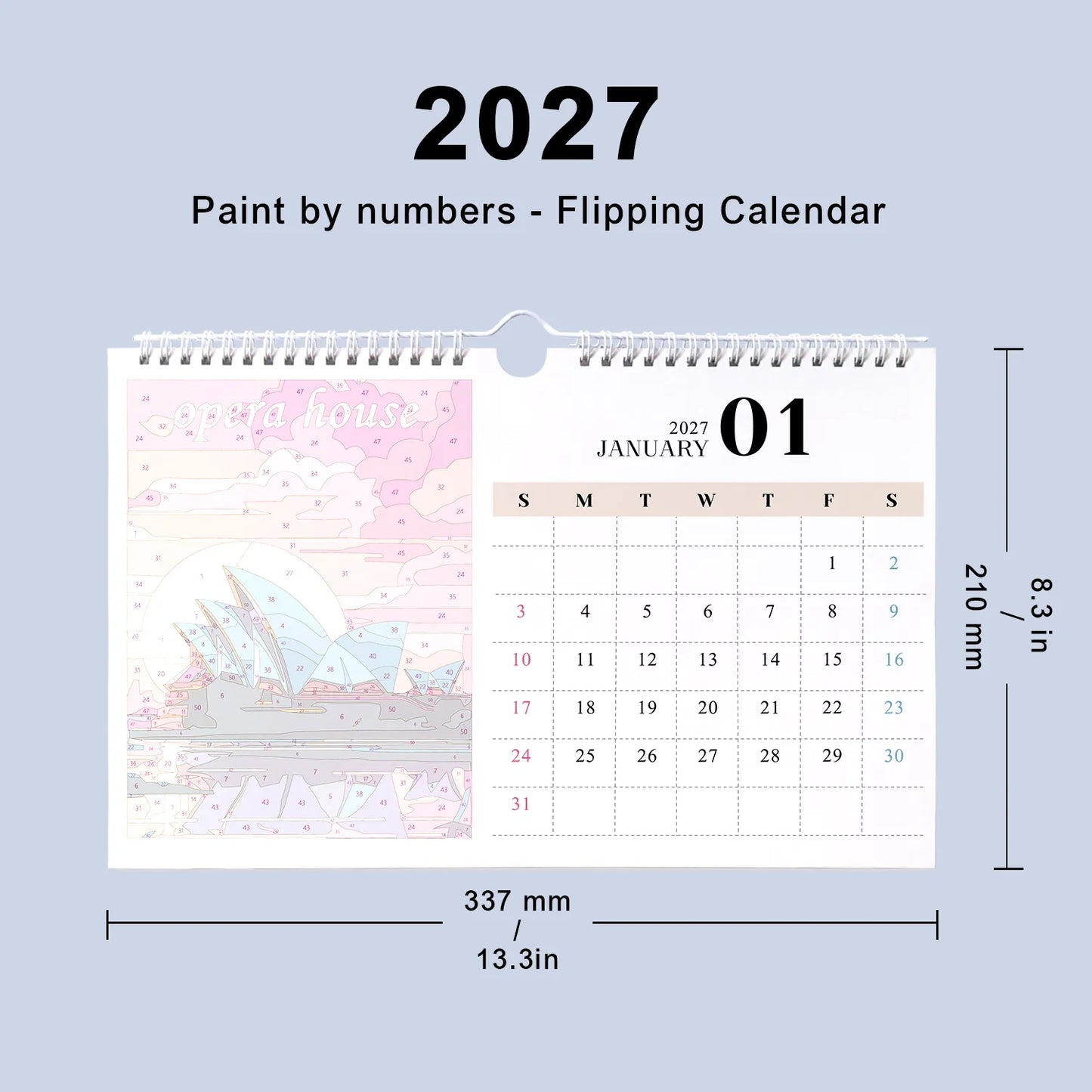 Paint by Numbers Calendar 2027 - World Landmarks Free Shipping - Paintarthub