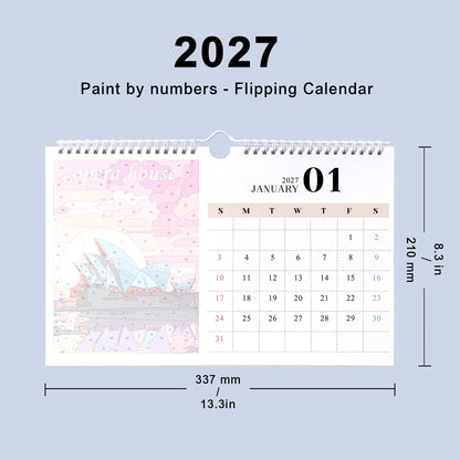 Paint by Numbers Calendar 2027 - World Landmarks Free Shipping - Paintarthub