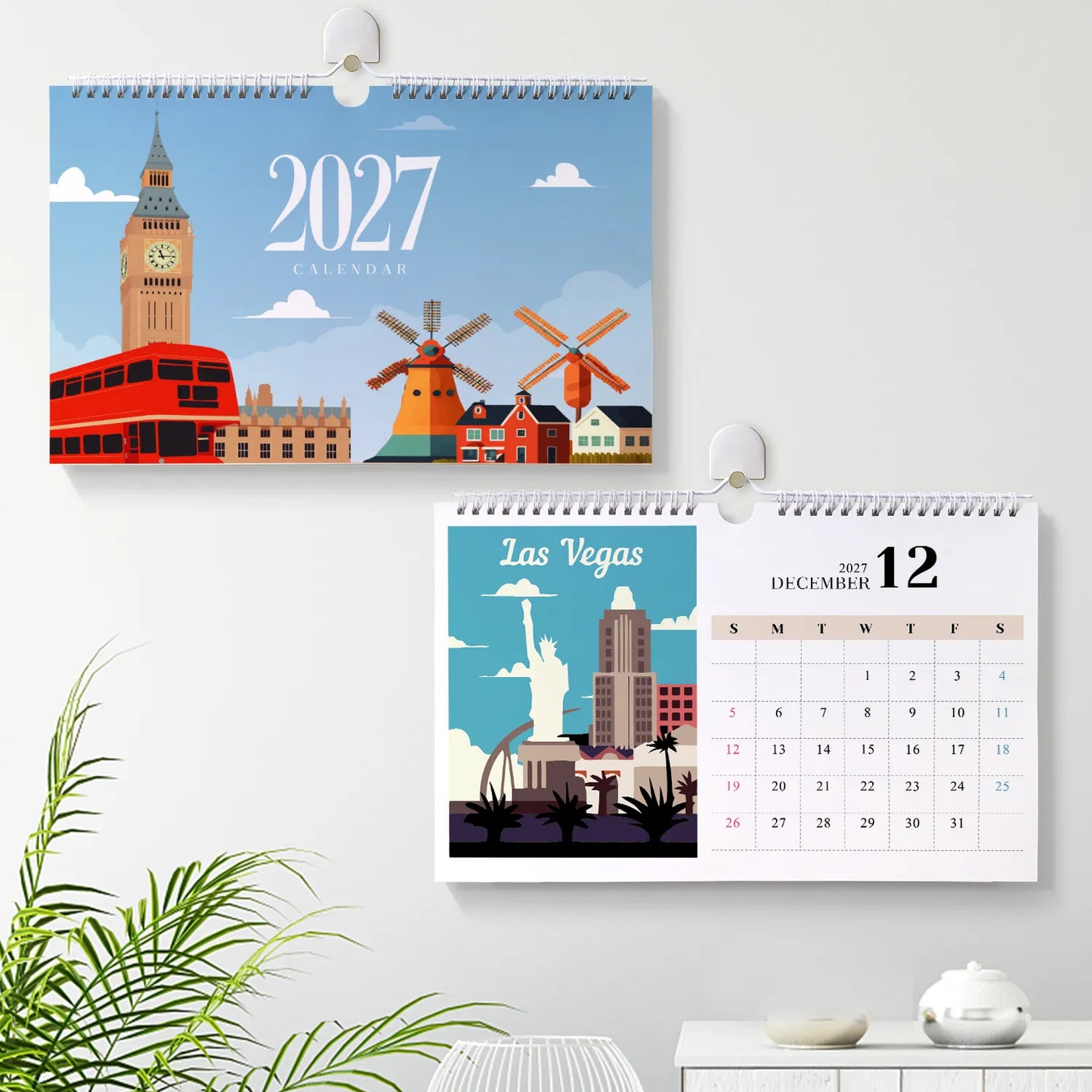 Paint by Numbers Calendar 2027 - World Landmarks Free Shipping - Paintarthub