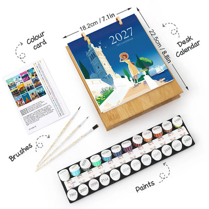 Paint by Numbers Calendar 2027 – Travel Post Free Shipping