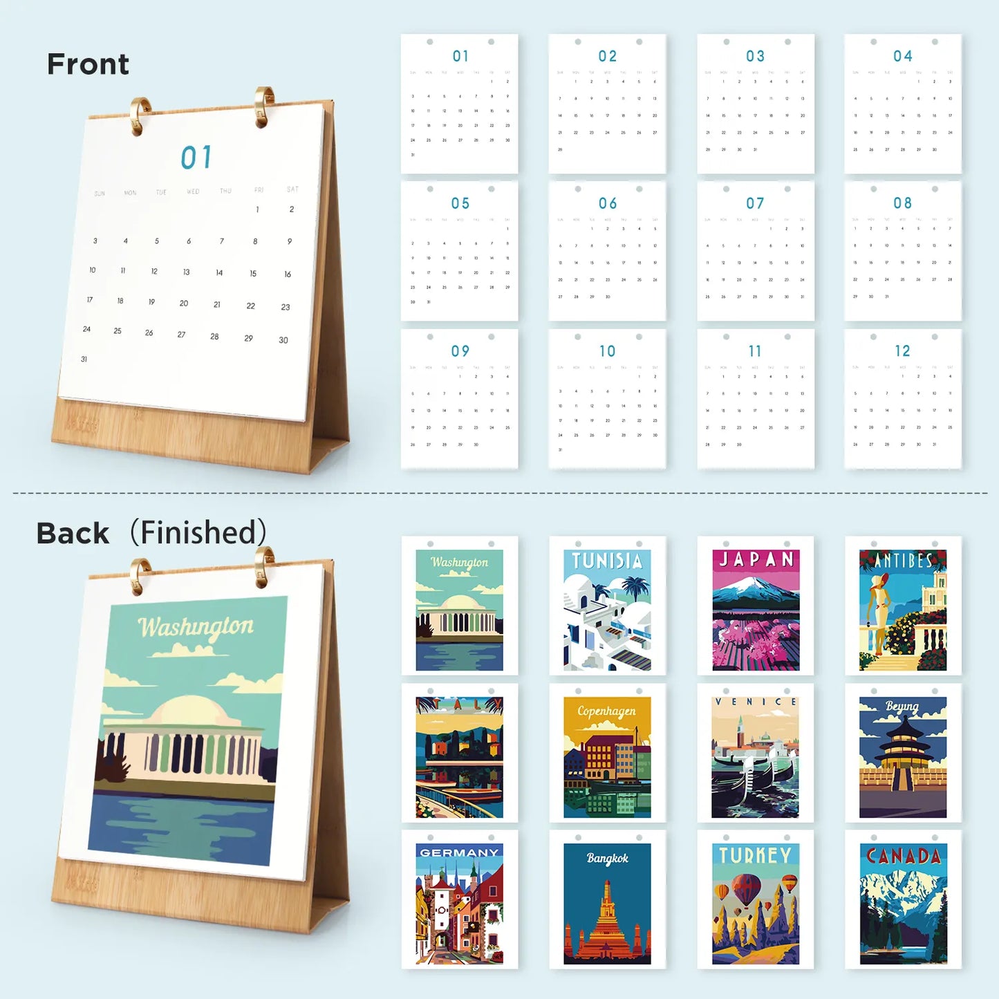 Paint by Numbers Calendar 2027 – Travel Post Free Shipping