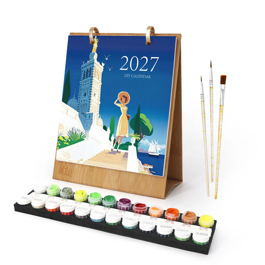 Paint by Numbers Calendar 2027 – Travel Post Free Shipping