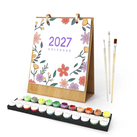 Paint by Numbers Floral Calendar 2027 Free Shipping - Paintarthub