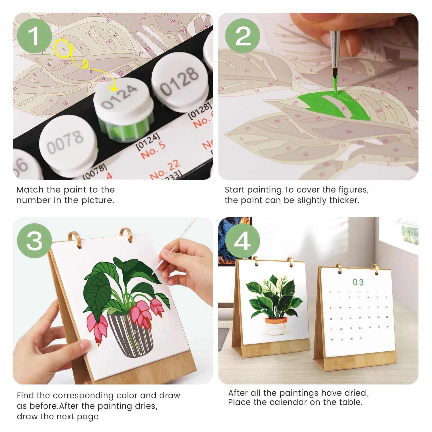 Paint by Numbers Houseplant Calendar 2027 Free Shipping - Paintarthub