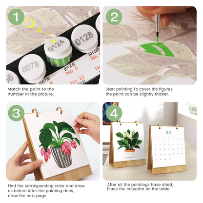 Paint by Numbers Houseplant Calendar 2027 Free Shipping - Paintarthub