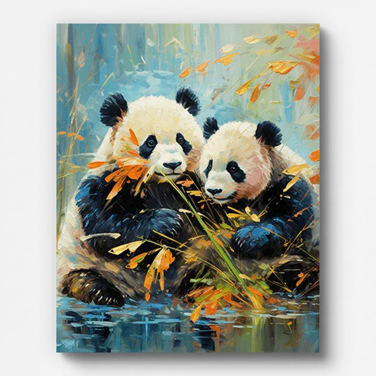 Panda Whispering Paint by Numbers for Adults by Paintarthub - Finished Wall Art