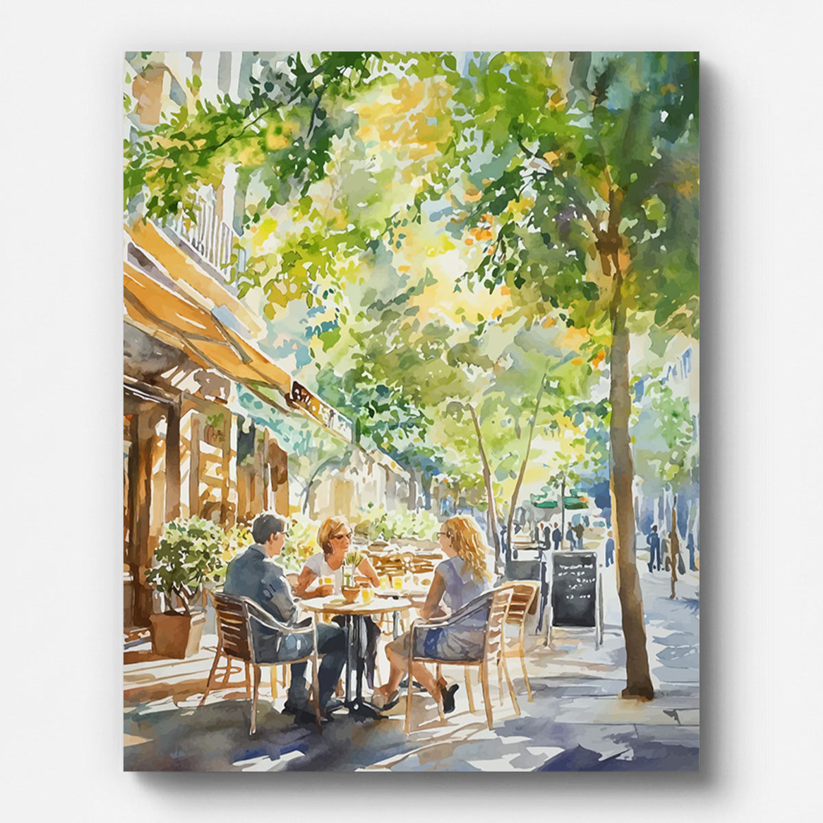 Paris Street Café Paint by Numbers for Adults by Paintarthub - Finished Wall Art