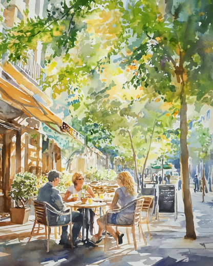Paris Street Café Paint by Numbers for Adults by Paintarthub