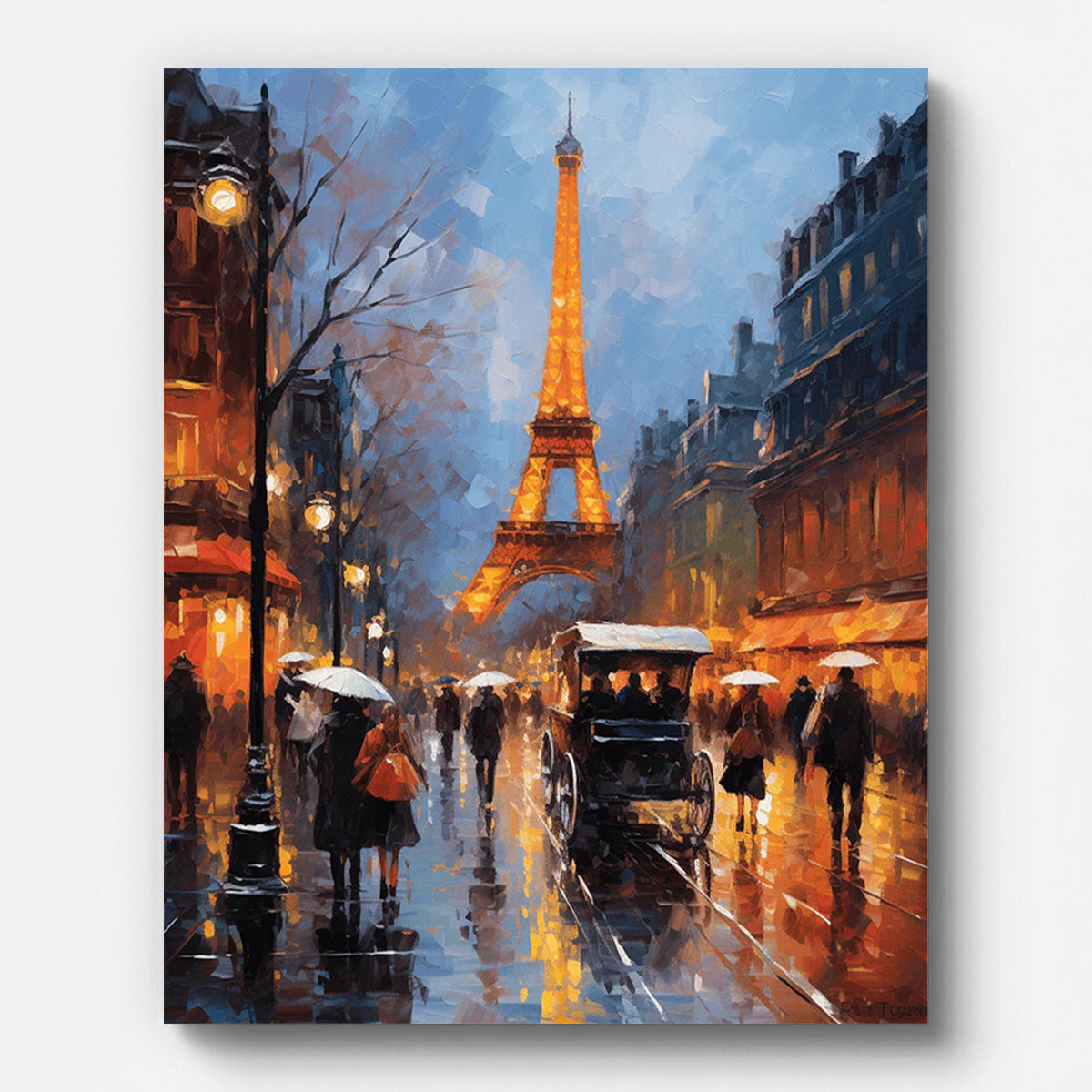 Parisian Street Paint by Numbers for Adults by Paintarthub - Finished Wall Art