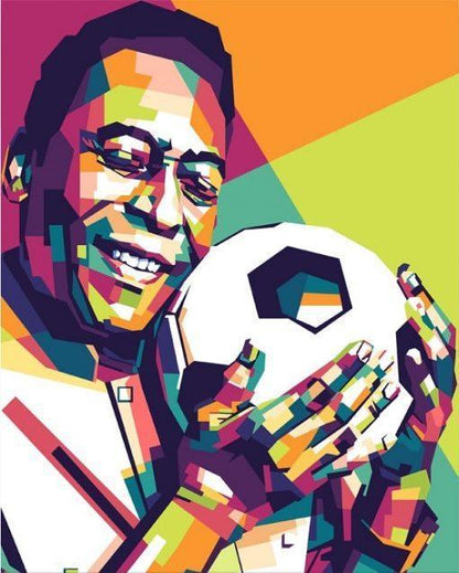 Pele on Pop Art Paint by Numbers for Adults by Paintarthub
