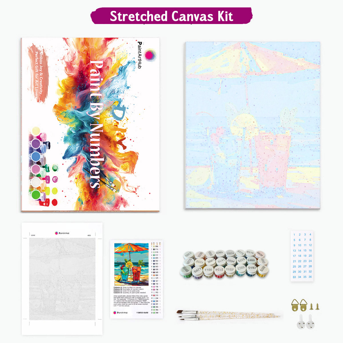 Best Personalised Paint by Numbers UK - Ready to Paint Stretched Canvas Kit