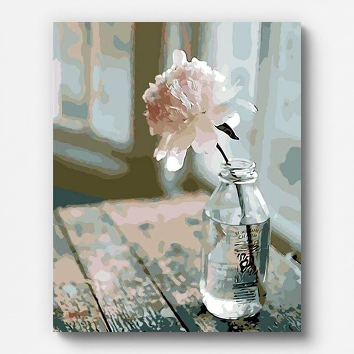 Pink Flower in The Vase Paint by Numbers for Adults by Paintarthub - Finished Wall Art
