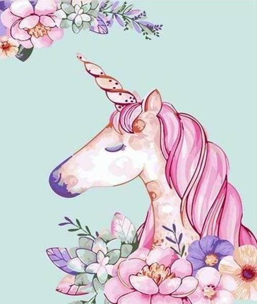 Pink Unicorn Paint by Numbers for Adults by Paintarthub