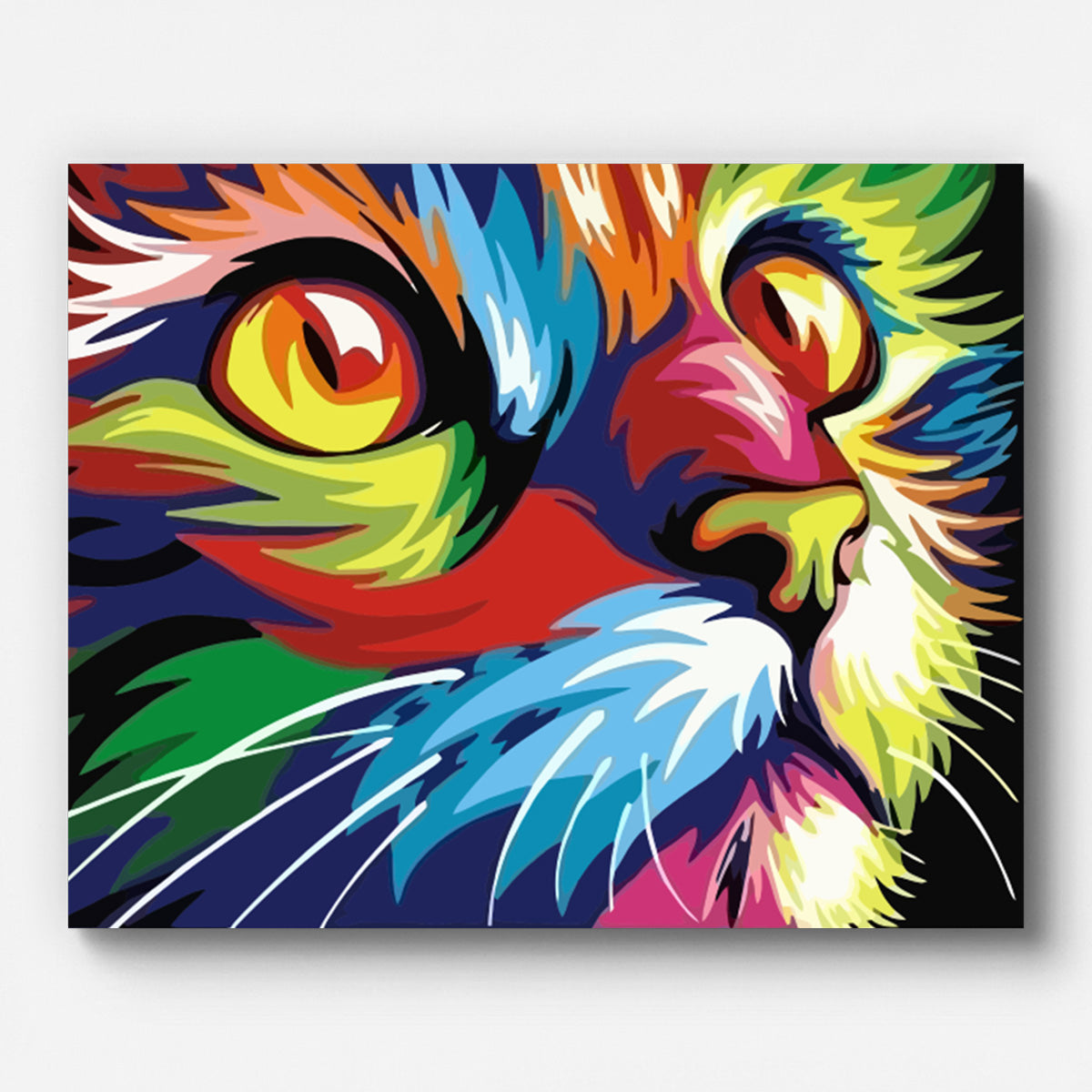 Pop Art Cat Paint by Numbers for Adults by Paintarthub - Finished Wall Art