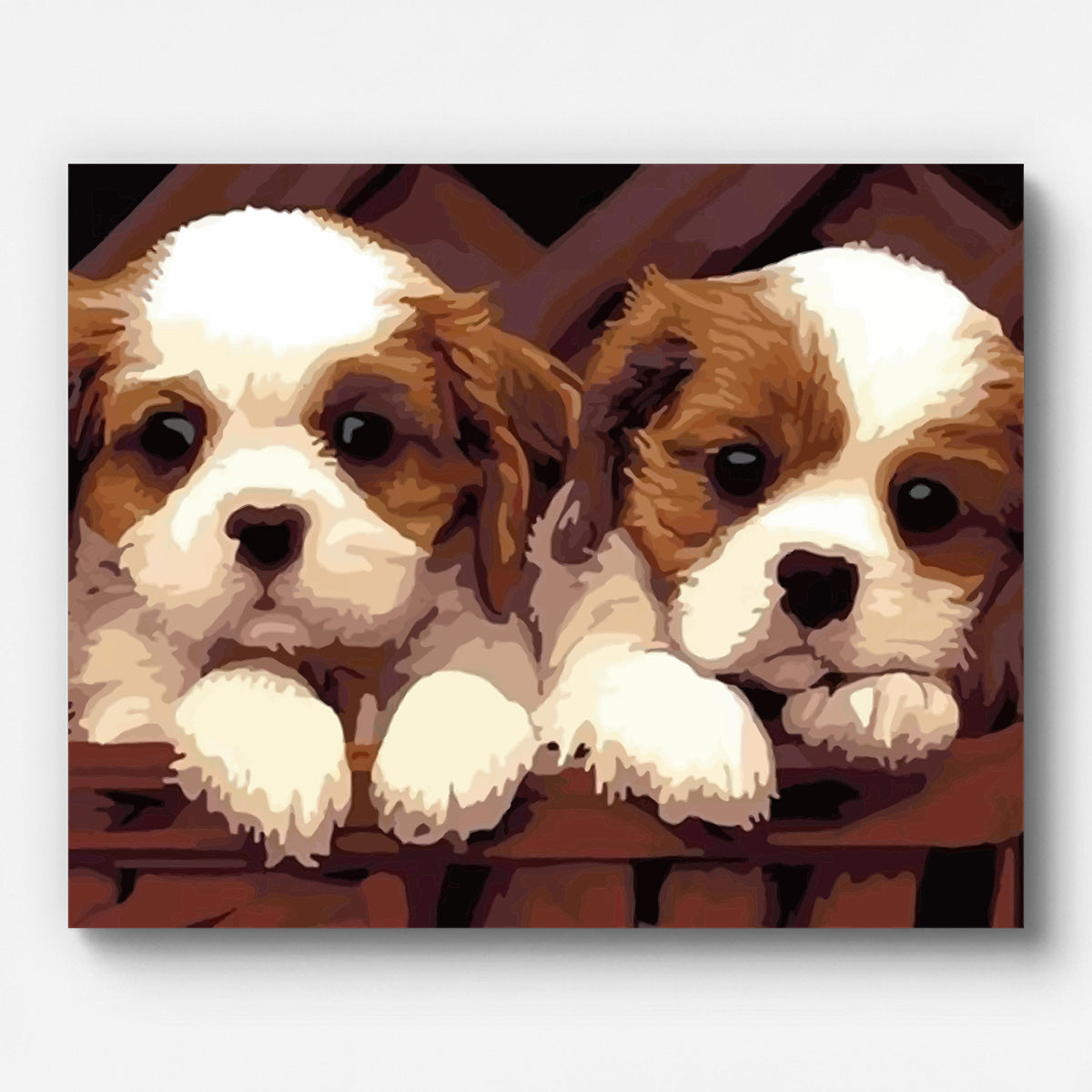 Prince Charles Puppies Paint by Numbers for Adults by Paintarthub - Finished Wall Art