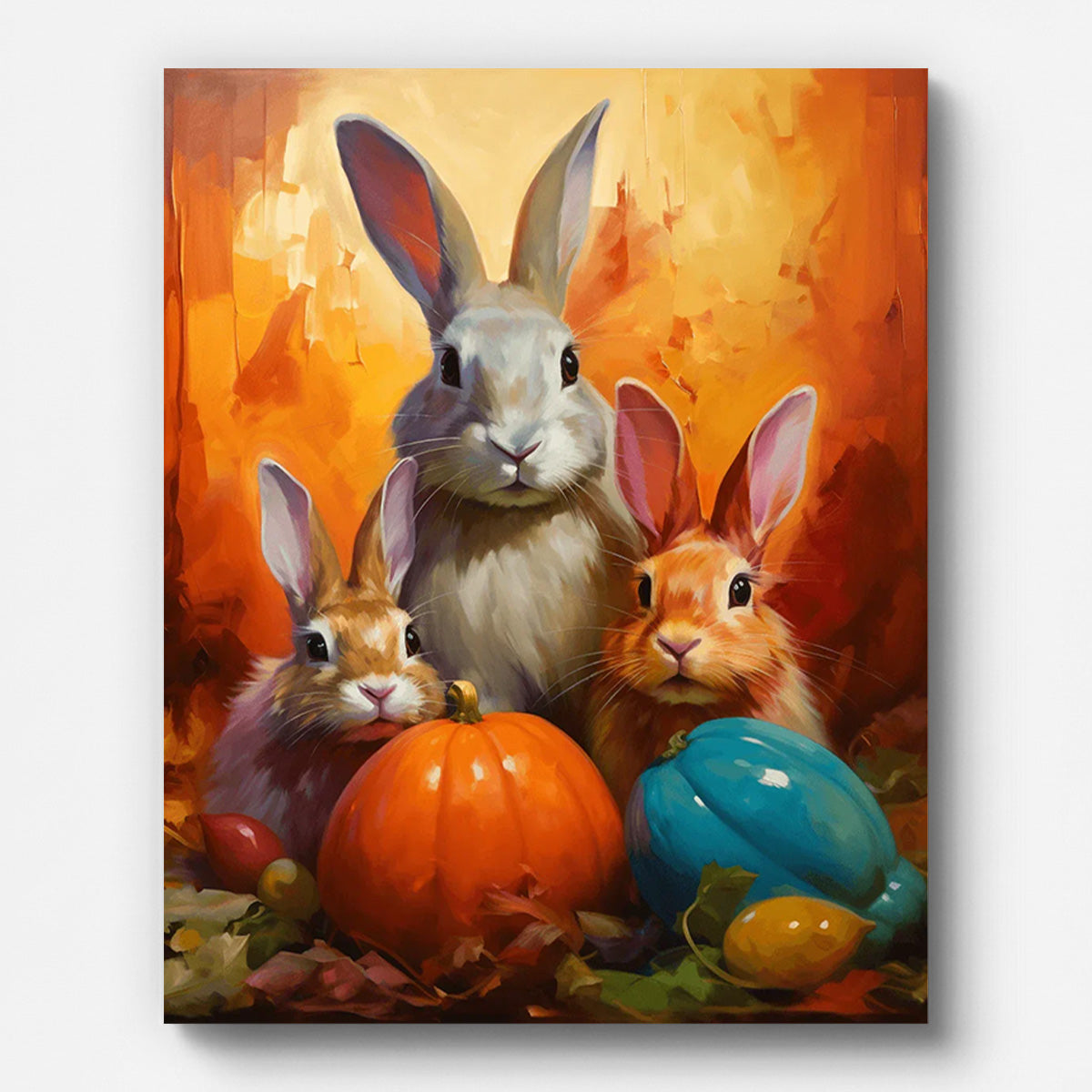 Rabbit Ensemble Paint by Numbers for Adults by Paintarthub - Finished Wall Art